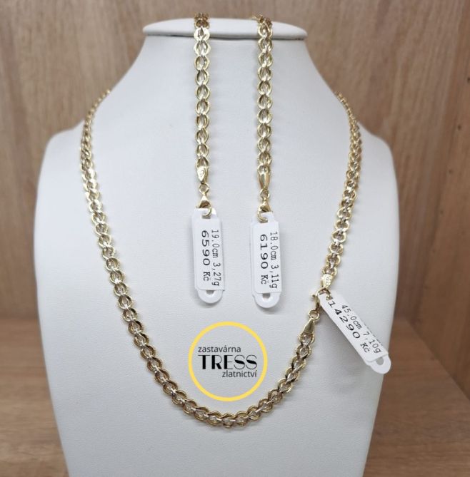 Elegantní zlatý set - náhrdelník a náramek 🥰 Najdete u nás na Permonu a v e-shopu 🎁❤....